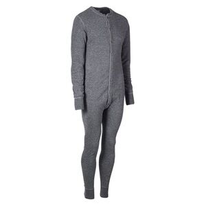 L.L. Bean Adult Wool/Cotton Two Layer Union Suit, Heather Gray, S & M Regular